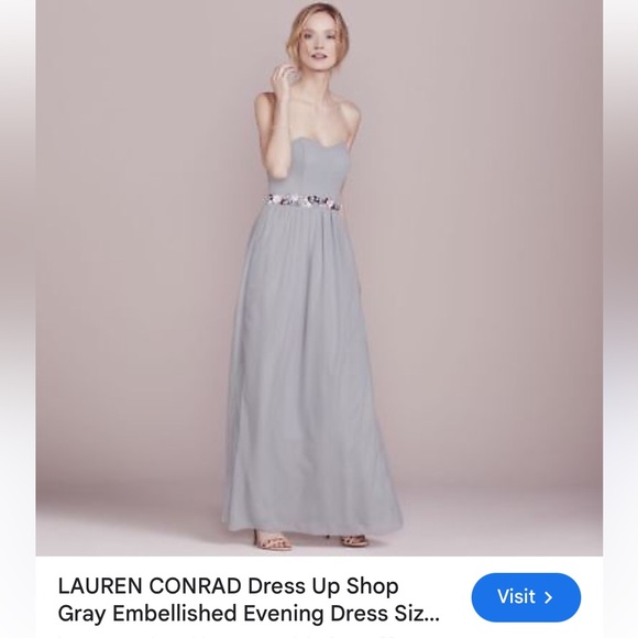 LC by Lauren Conrad formal party dress. Size 6. NWT Sleeveless Maxi flowy 🩶🌸🩶 - Picture 7 of 16